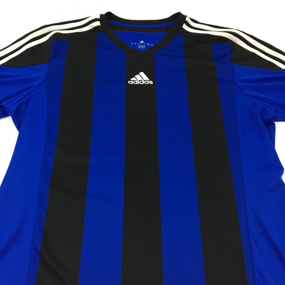 adidas Other - Adidas Tee Striped Gym Sport T Shirt Climacool L